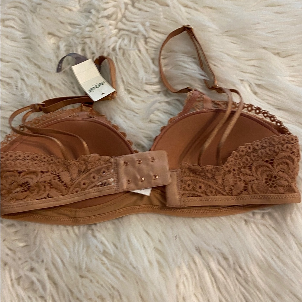 Aerie Plunge Women's Lace Bralette - Brown/Tan size 32B brand new - Picture 7 of 8
